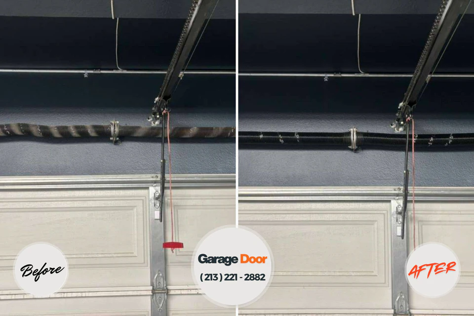 Before and after: garage door repair Ho-Ho-Kus, NJ